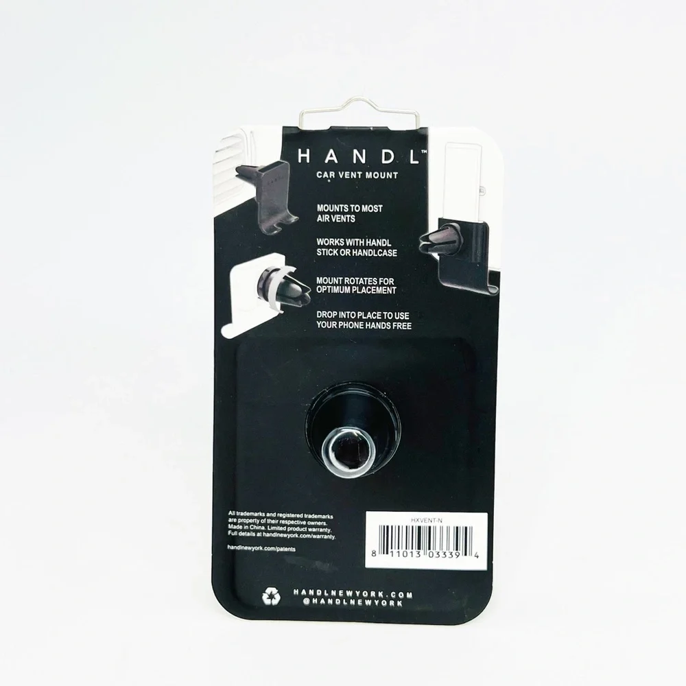 Handl Car Vent Clip Mount for Handlestick Stand & Grip Black New NWT